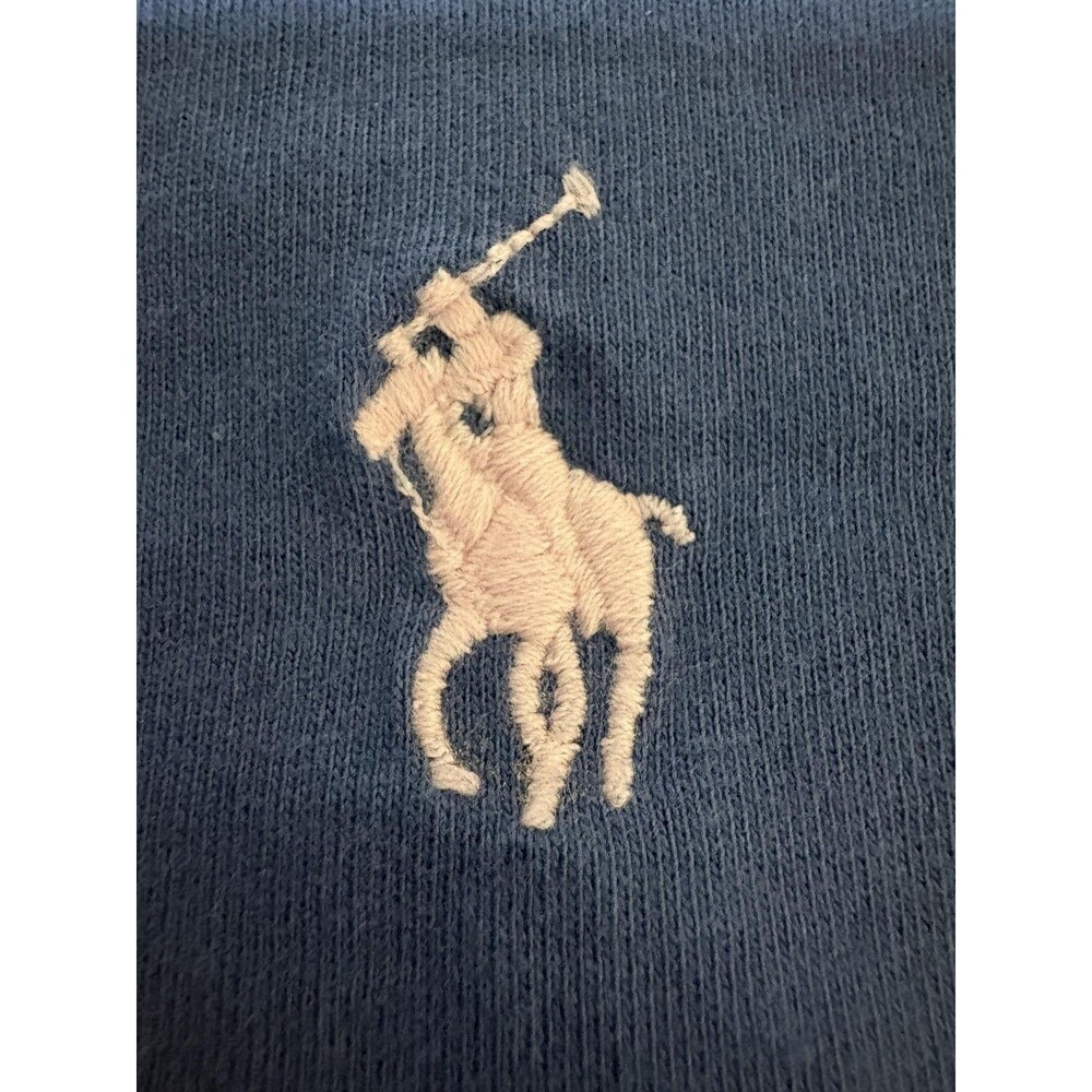 Polo Ralph Lauren Shirt Mens M Blue Short Sleeve Crew Neck Pink Pony Tee Tagless - Picture 2 of 6